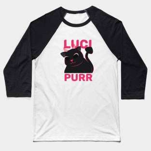 Funny evil cute cat | Lucipurr | Hail Lucipurr | Cute black cat with horn Baseball T-Shirt